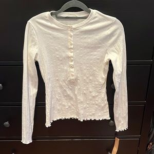 White Reformation long sleeve T-shirt.